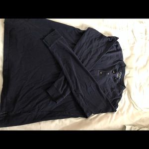 Navy blue Henley long sleeved shirt